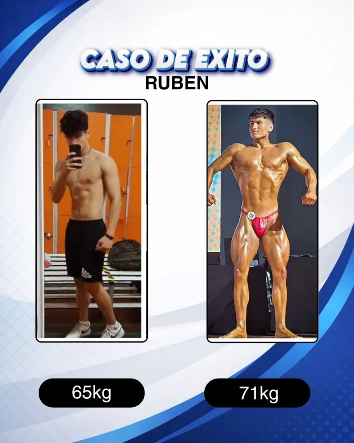 Antes y después de un cliente de Carlos Esteva: ganancia muscular