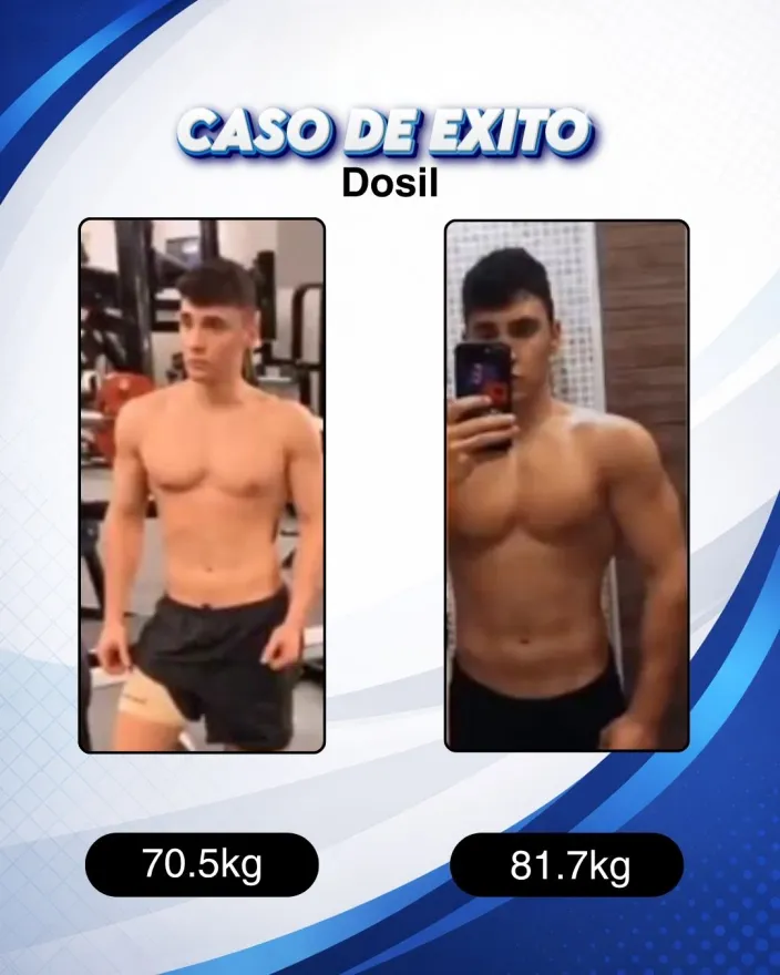 Antes y después de un cliente de Carlos Esteva: ganancia muscular