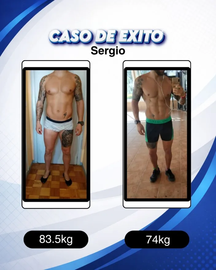 Antes y después de un cliente de Carlos Esteva: ganancia muscular