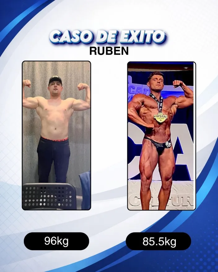 Antes y después de un cliente de Carlos Esteva: pérdida de grasa